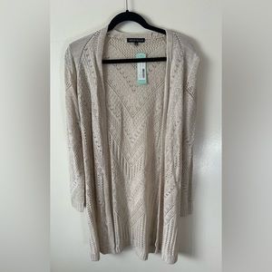 Love Ellie Stitch Fix Off White Cheril Pointelle Knit Duster Cardigan Medium